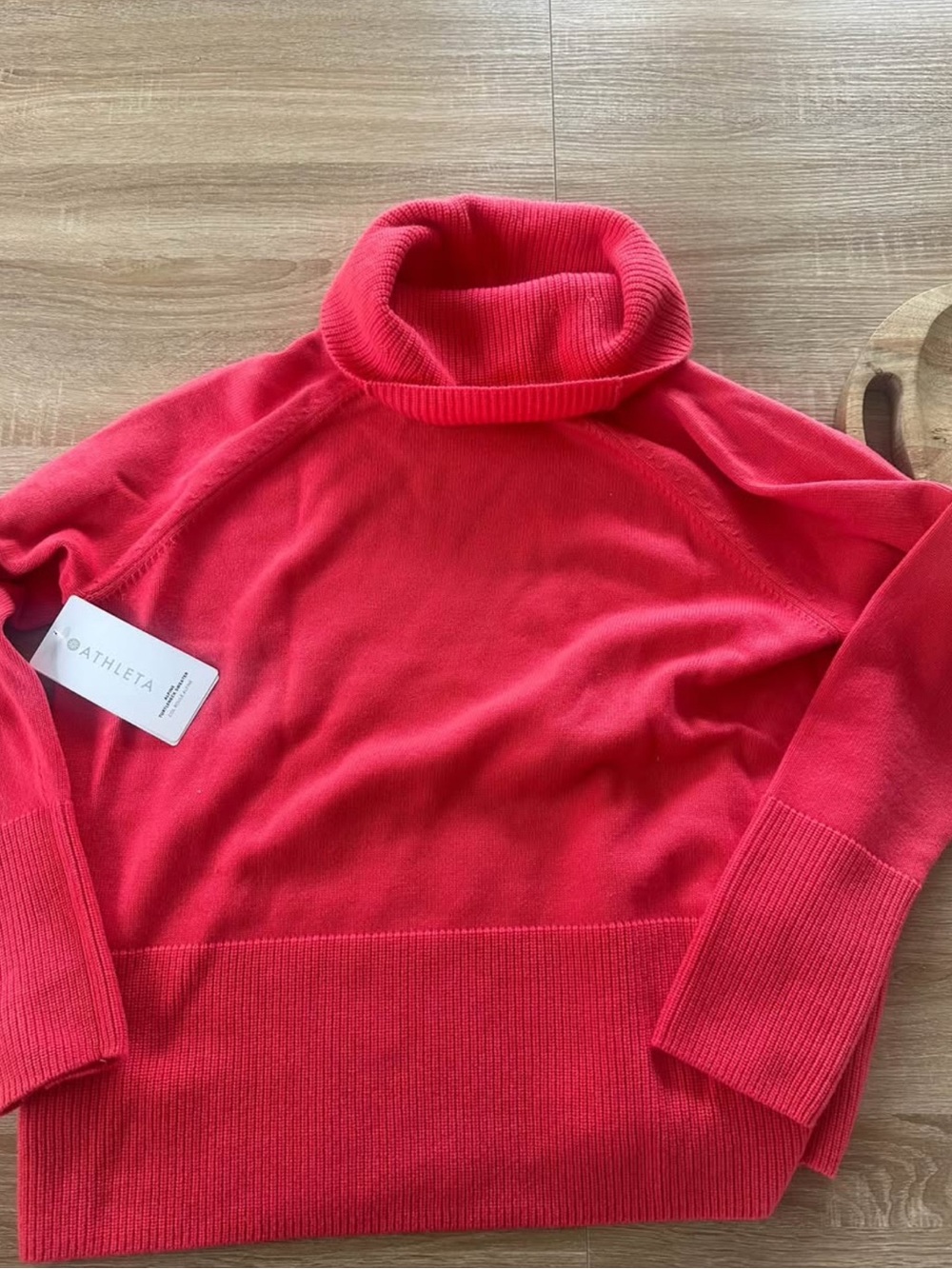 Athleta Bright Red Cashmere Turtleneck Sweater